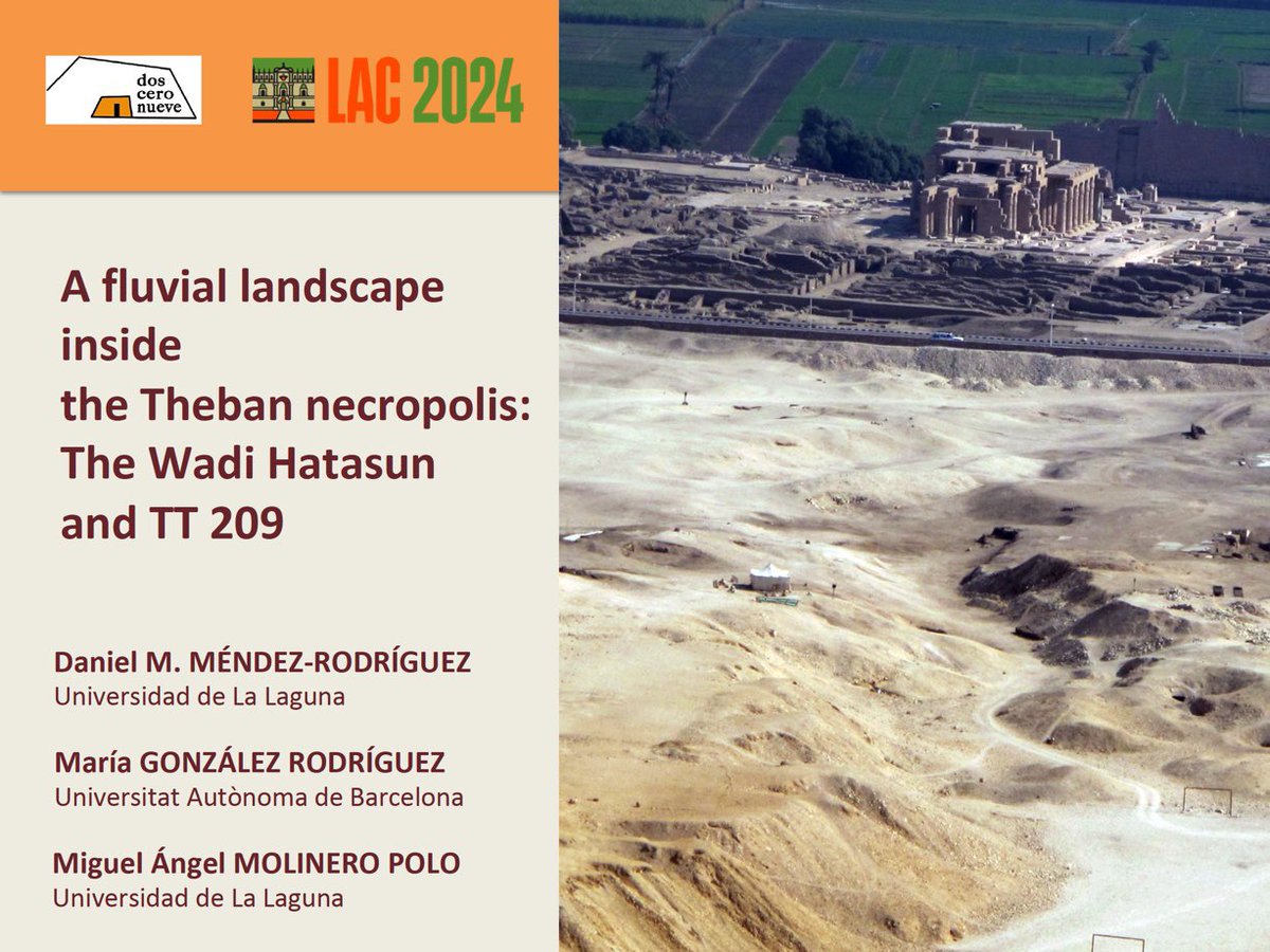 damimenro's tweet photo. Hace ya unas cuantas semanas tuve el placer de presentar, junto a mis colegas María González y Miguel Á. Molinero, la comunicación “A fluvial landscape inside the Theban necropolis: The Wadi Hatasun and TT 209” en el Landscape Archaeology Congress celebrado en Alcalá de Henares https://t.co/oXv8yjIKUt