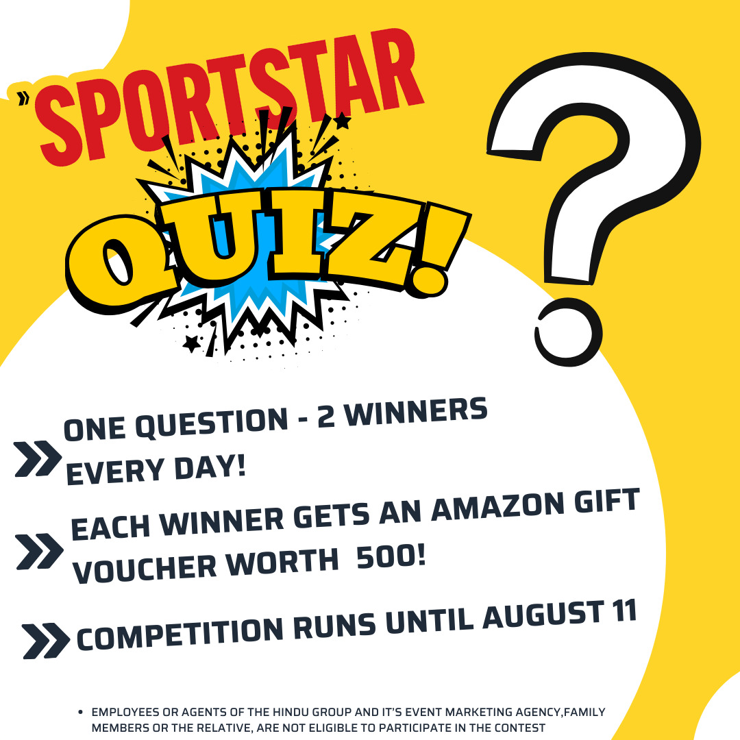 How good is your sports knowledge? 

Test yourself with the #SportstarQuiz starting today and win prizes! 🎁

Contest rules:

1) Use #SportstarQuiz &amp; tag 4 friends while replying with answers
2) Follow Sportstar