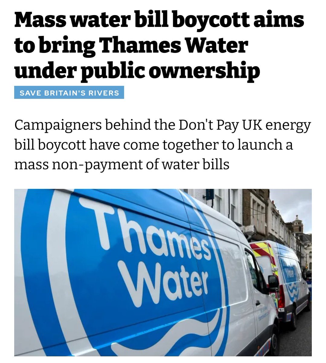 takebackwater's tweet photo. We'll take down Thames Water — and force the government to bring water back into public hands.

Today in the @theipaper 👇 https://t.co/LSkJSGZ5wU