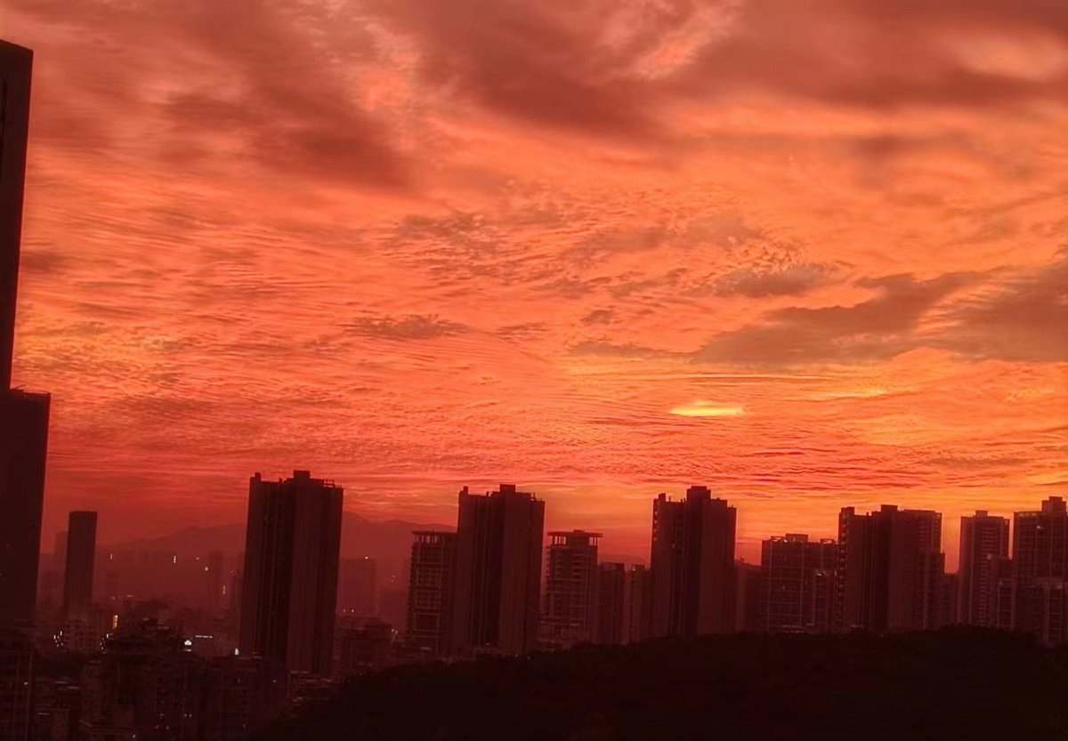 W393612752's tweet photo. 好久没有上来了，还是发几张深圳前两天漂亮的晚霞吧！
有在深圳的不？加我😀 https://t.co/TgvPK0cKyU