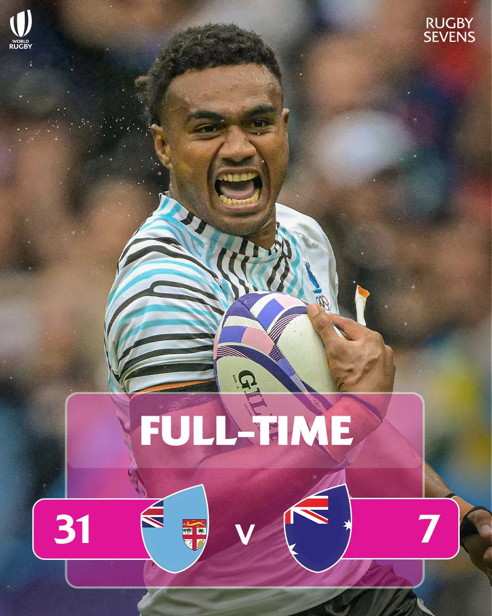 SVNSSeries's tweet image. Doing what they do best ⚡️

The reigning champions are one match away from their third gold medal 🇫🇯

#Paris2024 | #RugbySevens