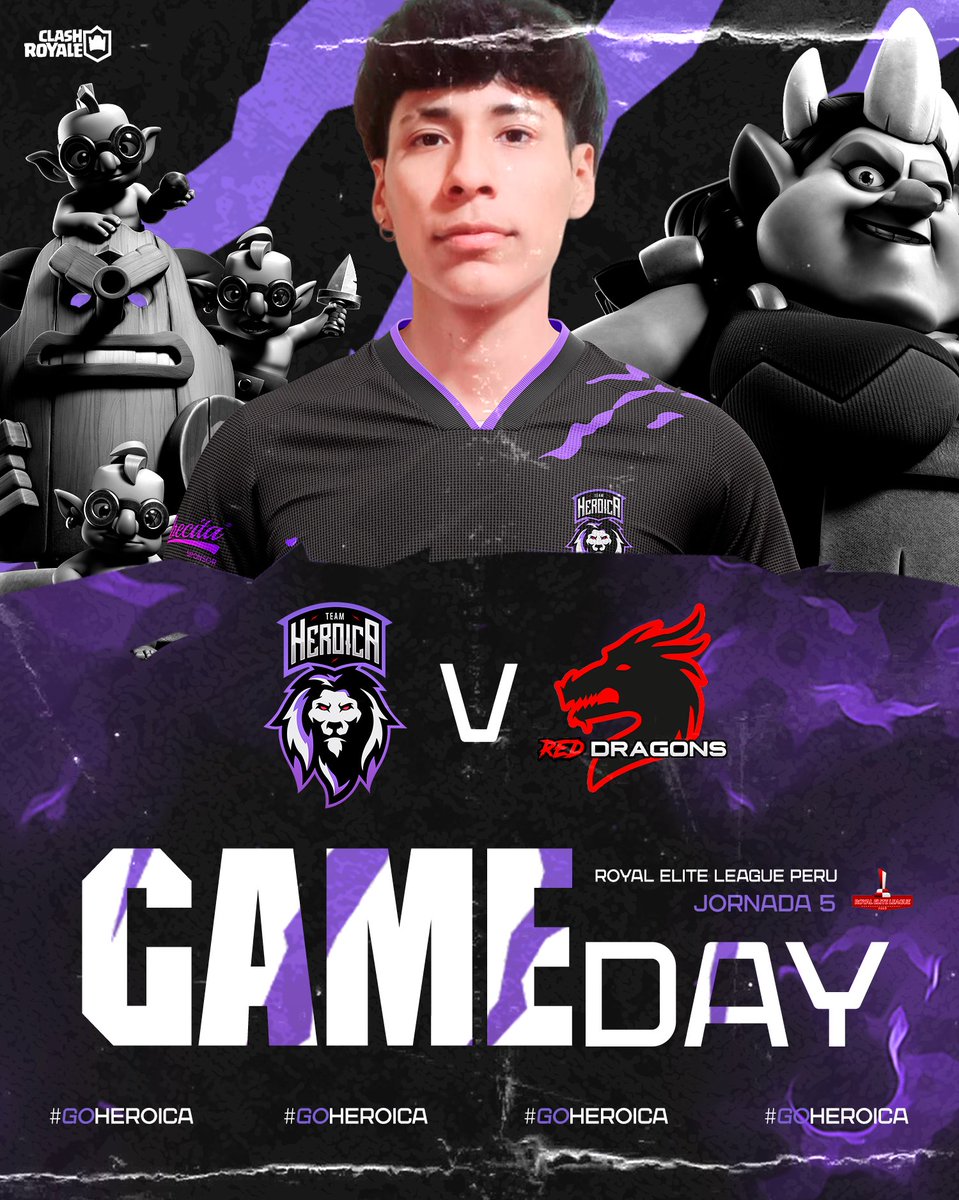 Team Heroica (@heroica_team) on Twitter photo 🟣 #CR - MATCH DAY ⚪
Partido importante para seguir con vida en la competencia y conseguir asegurar el puesto en play offs. 🦁💜
🏆 <a href="/RoyalEliteLeag/">Royal Elite League</a>
🔹️ Jornada 5
🆚 <a href="/ReDragons01/">Red Dragons</a>
⏰ 20:00 PM 🇵🇪
#WeAreTHeLions 🟣 #CR - MATCH DAY ⚪
Partido importante para seguir con vida en la competencia y conseguir asegurar el puesto en play offs. 🦁💜
🏆 <a href="/RoyalEliteLeag/">Royal Elite League</a>
🔹️ Jornada 5
🆚 <a href="/ReDragons01/">Red Dragons</a>
⏰ 20:00 PM 🇵🇪
#WeAreTHeLions