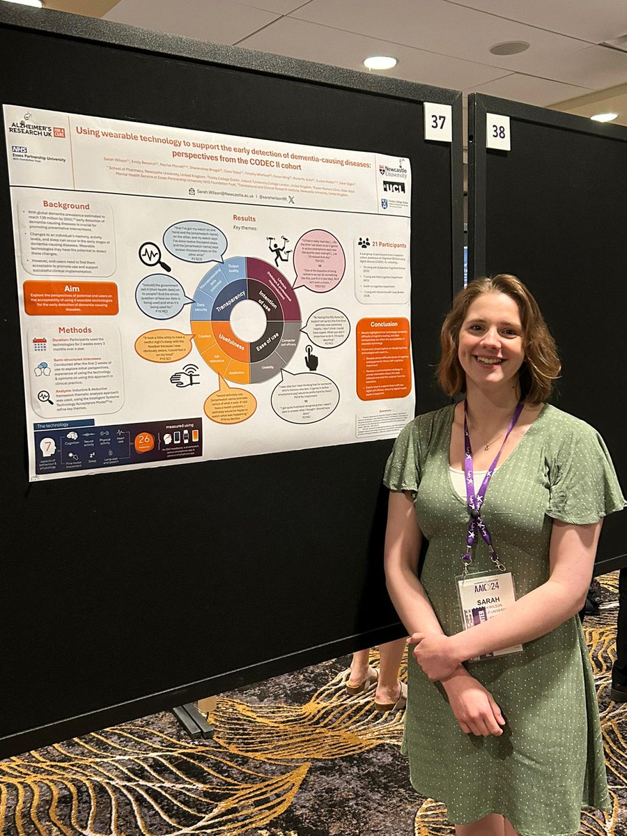 Sarah Wilson (@sarahwilson99_) on Twitter photo Excited to be presenting our work on the perspective of those living with cognitive decline on the use of wearables to detect dementia earlier than currently possible at #AAIC2024 today!
<a href="/NCL_Pharmacy/">Newcastle Pharmacy</a> <a href="/sarahpslight/">Sarah Slight ๐บ๐ฆ</a> @RionaMcArdle <a href="/ClareLTolley/">Clare Tolley</a> Excited to be presenting our work on the perspective of those living with cognitive decline on the use of wearables to detect dementia earlier than currently possible at #AAIC2024 today!
<a href="/NCL_Pharmacy/">Newcastle Pharmacy</a> <a href="/sarahpslight/">Sarah Slight ๐บ๐ฆ</a> @RionaMcArdle <a href="/ClareLTolley/">Clare Tolley</a>