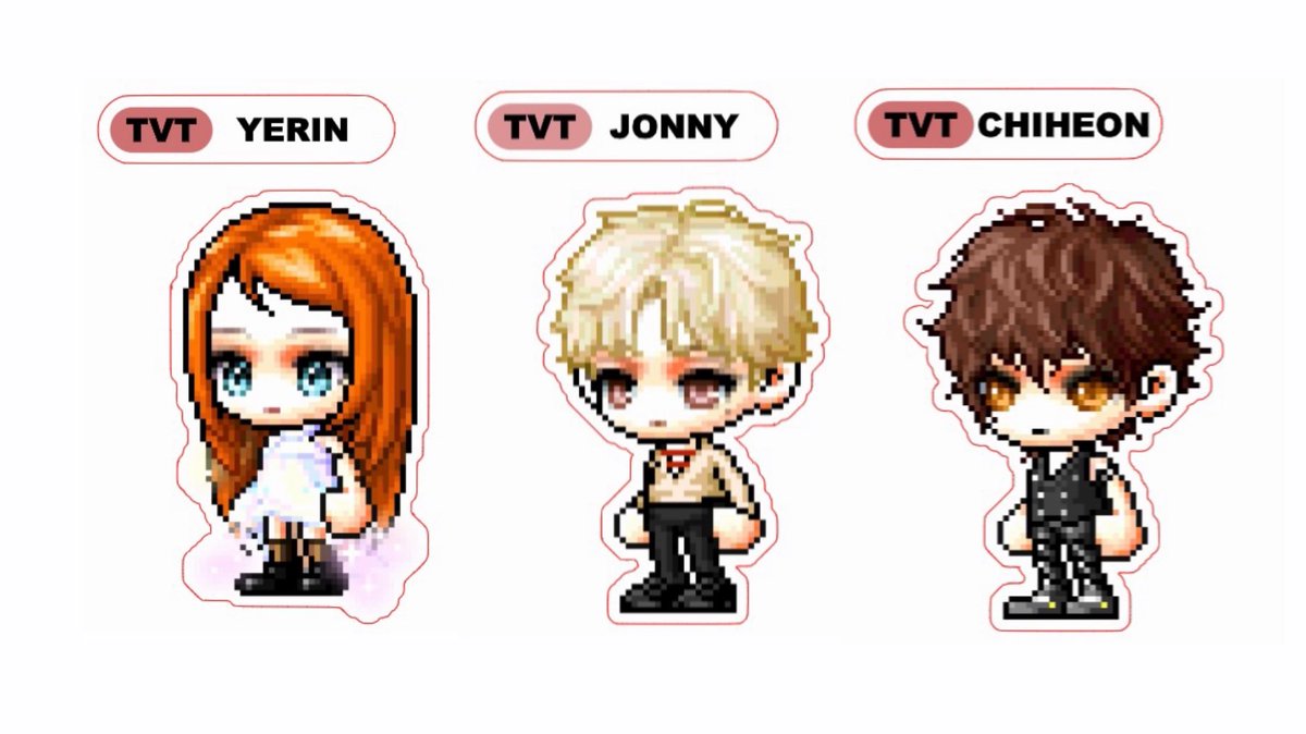 🥁JOIN THE TVT CLUB🎸

TVT 콘서트를 기념하여 L 뮤비 TVT 띠부씰을 드립니댜
#rt 세 분께 1세트 (멤버별 1장, 총 3장)씩 
콘서트 당일에 장충에서 드려요!

띠부씰은 수량이 적을 것 같아서 이벤트로 돌립니댜 ㅎㅎ 나눔할 다른 물품도 있어요! 조만간 나눔 공지도 올리겠습니댜 🫶🏻