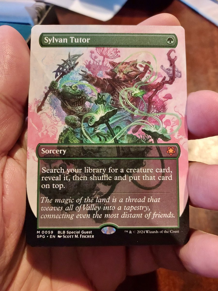 Lava Spike Jonze (@julio_da) on Twitter photo The Bloomburrow prerelease <a href="/CoralSword/">Coral Sword</a> was hella fun last night. I also picked up some tokens from guest MTG artist Justine Jones and cracked a Sylvan Tutor from a bundle I picked up. Overall a great evening! The Bloomburrow prerelease <a href="/CoralSword/">Coral Sword</a> was hella fun last night. I also picked up some tokens from guest MTG artist Justine Jones and cracked a Sylvan Tutor from a bundle I picked up. Overall a great evening!