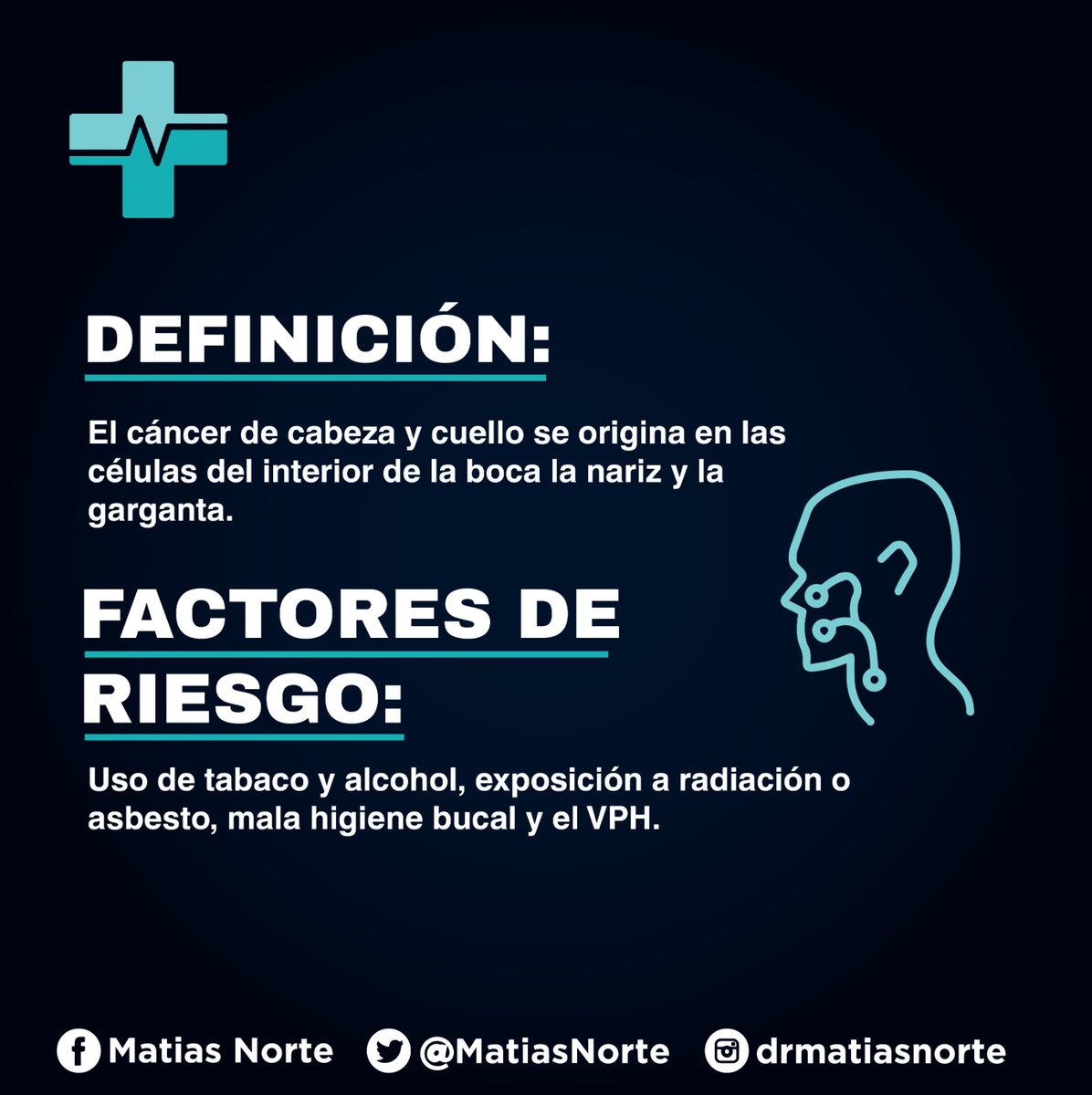 MatiasNorte's tweet photo. 27 de Julio. Día mundial de la lucha contra el Cáncer de Cabeza y Cuello
En ARGENTINA se diagnostican 6000 casos al año. Fallecen 1000 pacientes en el mismo periodo.
Más de 80% de curación si se consulta a tiempo. https://t.co/bEbSZBcSxe