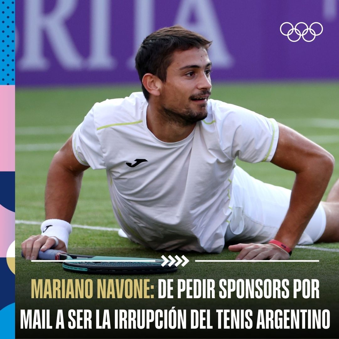 juegosolimpicos's tweet photo. Mariano Navone, la gran irrupción del tenis argentino 🇦🇷

Una historia de superación marcada por el sacrificio. Este año comenzó en el ranking 125° y hoy está entre los 40 mejores. 👏

En @Paris2024 cumplirá un sueño y debutará en los #JuegosOlímpicos. 

#Paris2024 I @AATenis https://t.co/uIG3Etxhjg