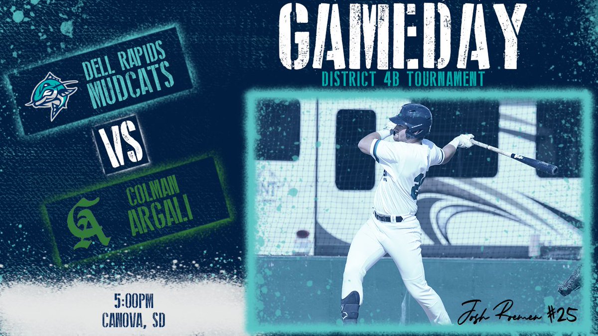 DRMudcats's tweet image. 🚨 DISTRICT TOURNEY TIME 🚨

Mudcats head to Canova for the District 4B Tournament. We'll take on  @ColmanABaseball at 5:00pm. We know the @CanovaGangSD will be great hosts with tasty food and cold drinks, so come on out! #MudcatNation #CatsAreBack #8togo