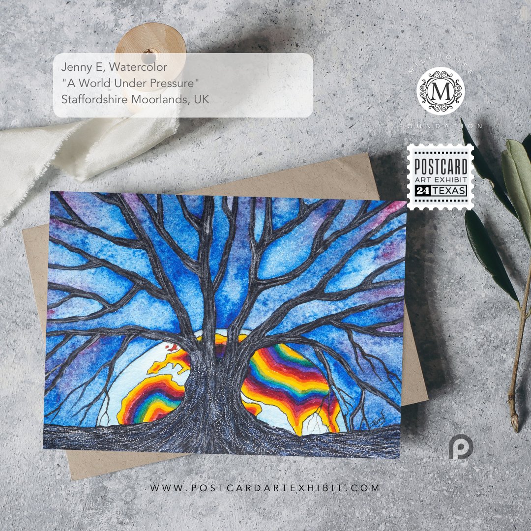 This lovely art card arrived in support of @millhousemck - This year we are about artists supporting artists in #postcardartexhibit24! Thank you, Jenny E @pureartandsoul Follow @millhousemck #postcardartexhibit #artistssupportingartists #artforacause #artistshelpingartists