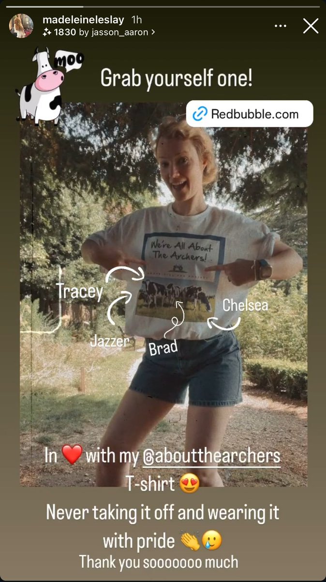 AboutTheArchers's tweet photo. Amazing photo from the wonderful @MLeslay (who plays Chelsea in #TheArchers) wearing our Merch! Glorious! You can hear a bonus episode with Madeleine now! Links to episodes and merch: https://t.co/TE8YgIUYO8 https://t.co/ykD2qzLp4g