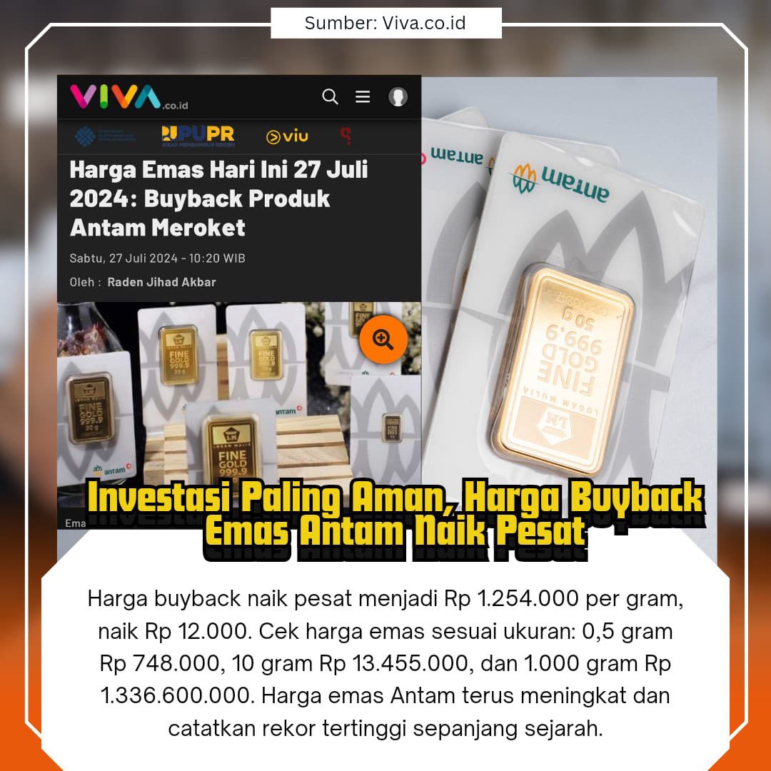 beritakekiniann's tweet photo. Investasi paling aman ya emas antam, Jangan ragu kejagung pastikan Emas Antam Asli, harga buyback emas antam naik, auto cuan sih! 
#news #Berita #EmasAntam #Antam #kejagung #emas #kejaksaanagung #kejagung  #beritaviral #kabarhariini

Malaysia thailand syifa hadju https://t.co/ieHevd2Fi9