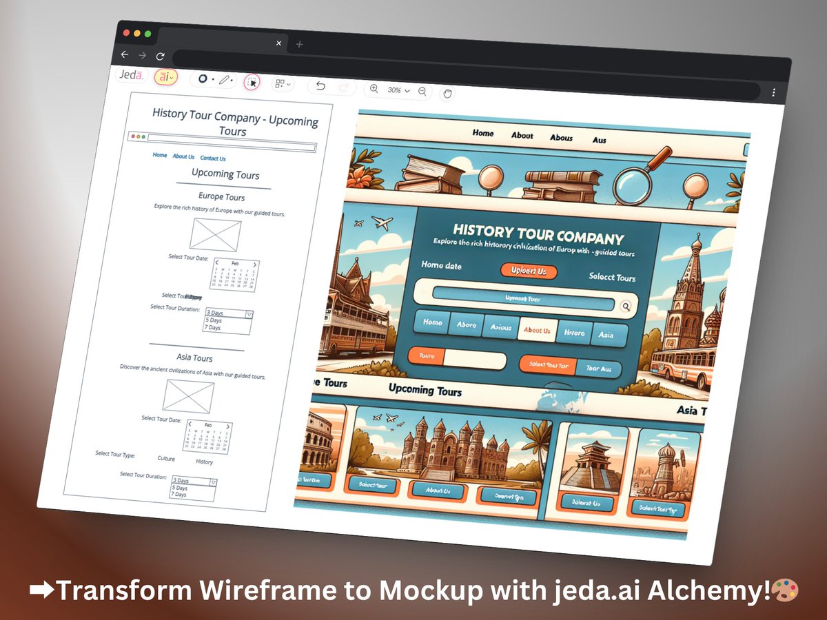 Saida_Andalib's tweet photo. Transform Wireframe to Mockup with https://t.co/vrExXrYDSd Alchemy!
📌Let's dive into this adventure together with https://t.co/Uh1BYtsD0I
Transform your work experience at https://t.co/n5WodgjOvh
#JedaAI #AIAlchemy #AIArt #Wireframe #VisualPrompt #UX #visualization https://t.co/y3rcT3iAWO
