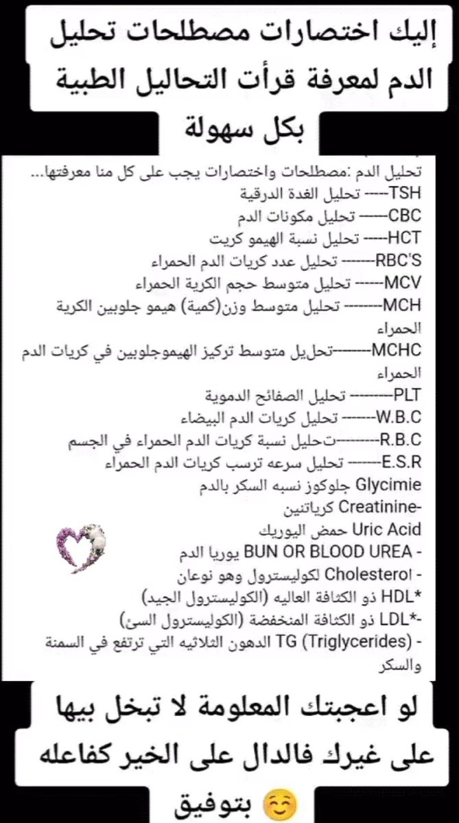 مصطلحات تحليل الدم