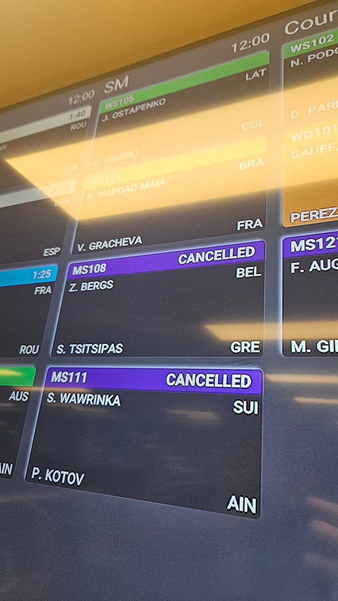 O reflexo não ajuda muito, mas o jogo da Bia Haddad segue agendado aqui em Paris. Até agora, 27 marcados nas quadras externas foram desmarcados, incluindo os dois jogos que viram após o da brasileira

#Paris2024 #JogosOlímpicos #Tennis