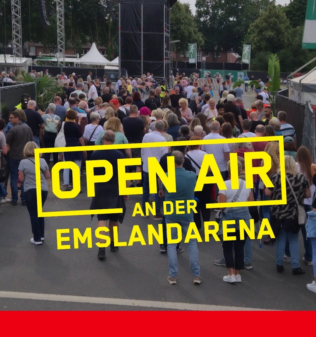 EmslandArena's tweet photo. Los geht's! Die Sonne lacht und der Einlass läuft. 
Wir freuen uns auf @OfficialSting &amp; @GiordanaAngi!
#OpenAirAnDerEmslandArena #Lingen #EmslandArena #Sting https://t.co/JLv0U3dH69