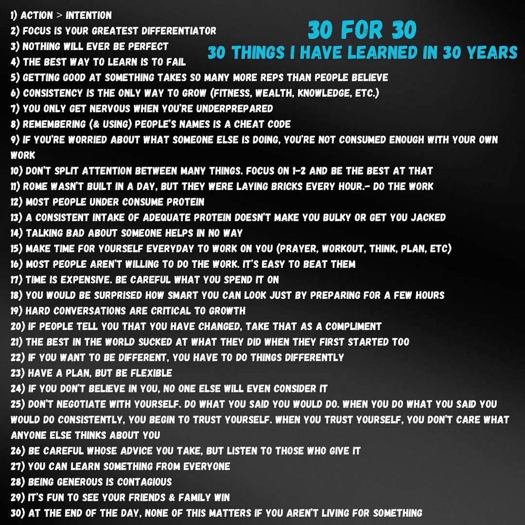Today is my 30th Birthday.

Here are 30 things I have learned in my 30 years. 👉