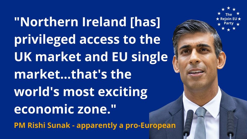 EnfieldforEU's tweet photo. Even Sunak admitted being in the EU single market was a good thing  - so why is Starmer rejecting it? Clinging to the discredited result of a glorified opinion poll in 2016 isn't good enough. Time to push Labour to #RejoinEU - do the survey at https://t.co/mm6j5xYRwY #ExitBrexit https://t.co/CIP6WsLXLj