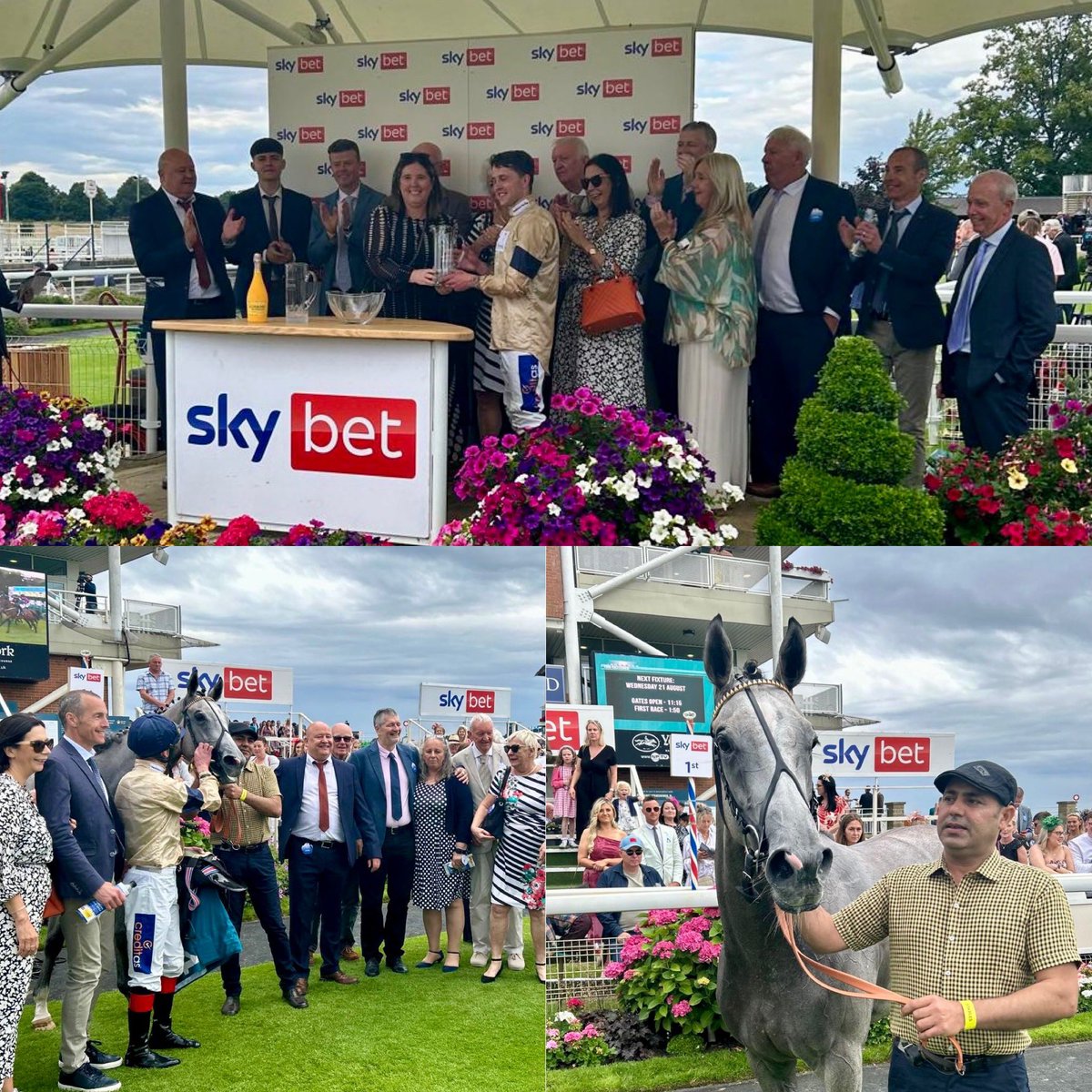 HambletonRacing's tweet image. Things we love to see 🥰

Happy connections after a fabulous debut win @yorkracecourse for 
🌟GREYDREAMBELIEVER🌟 

#SaturdayWinner #HambletonTeam