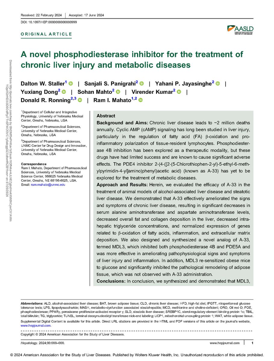 Rammaha1963's tweet photo. Latest research paper on Liver Fibrosis from Mahato Lab https://t.co/a4XtEdbDsV