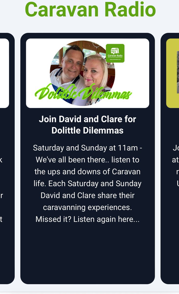 Find out where they are and what they are up to this week. Sunday at 11am <a href="/CampersDolittle/">Dolittle Campers</a> caravanradio.co.uk you can also listen to previous adventures on our website. #radio #caravanradio #caravanlife #campervan #motorhome