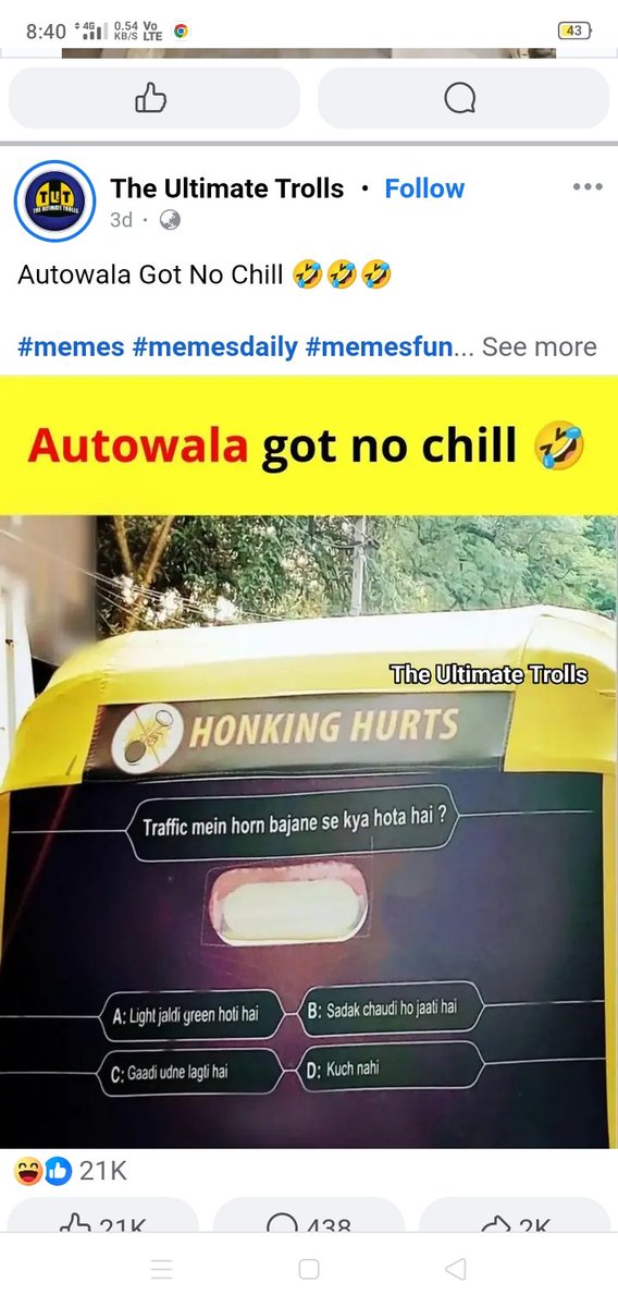 sandhya_kumari1's tweet photo. Auto wala got no chill 😂
#memes #memesdaily #memesfun https://t.co/E1siFZCMAw
