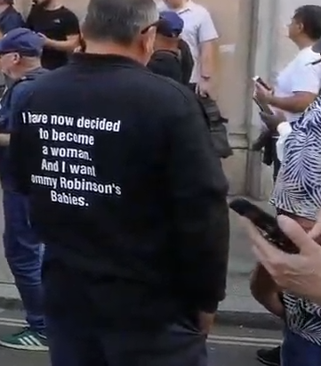 RealVoicesUK's tweet photo. @UnmaskedAntifa @ThePublicaNow The best top at Tommy's Rally https://t.co/VSBj0w9MgL