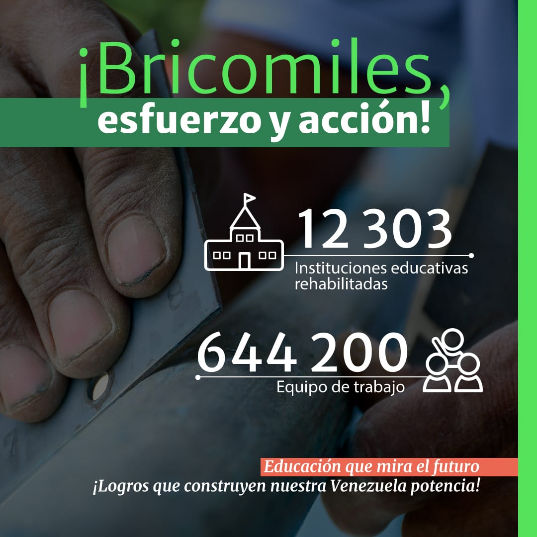 ¡Porque nuestros/as niños/as lo merecen!

Junto a las Bricomiles, hemos logrado que cada escuela embellecida sea un espacio para llenarse de alegría y mejorar los aprendizajes. Nuestro compromiso crece y avanza con determinación.

@nicolasmaduro
@_laavanzadora
@mppeducacion