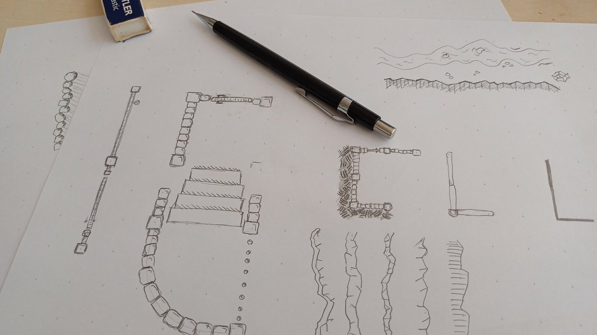 Working on a new look for my dungeon maps 🙂🖊️🗺️