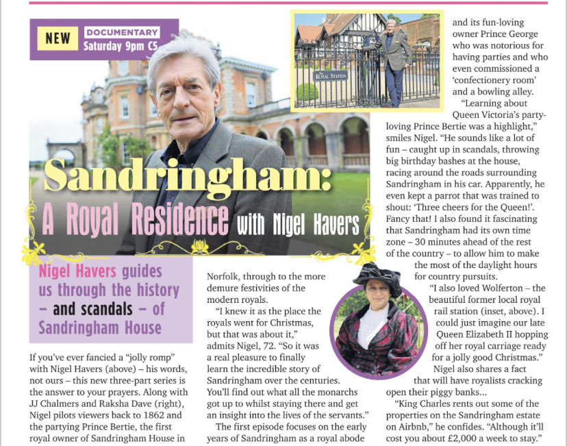 5 Press (@channel5press) on Twitter photo Tonight at 9pm <a href="/channel5_tv/">Channel 5</a> Sandringham: A Royal Residence with Nigel Havers <a href="/officialhavers/">Nigel Havers</a> <a href="/Raksha_Digs/">Raksha Dave</a> <a href="/JJChalmersRM/">JJ Chalmers</a> 👑 Tonight at 9pm <a href="/channel5_tv/">Channel 5</a> Sandringham: A Royal Residence with Nigel Havers <a href="/officialhavers/">Nigel Havers</a> <a href="/Raksha_Digs/">Raksha Dave</a> <a href="/JJChalmersRM/">JJ Chalmers</a> 👑