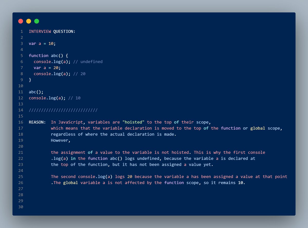 bhu_101's tweet photo. Javascript Interview Question:
5.
#Tech #Technology #Awesome #interview #mostimportant #javascript #interview_question https://t.co/C9CZetewY7