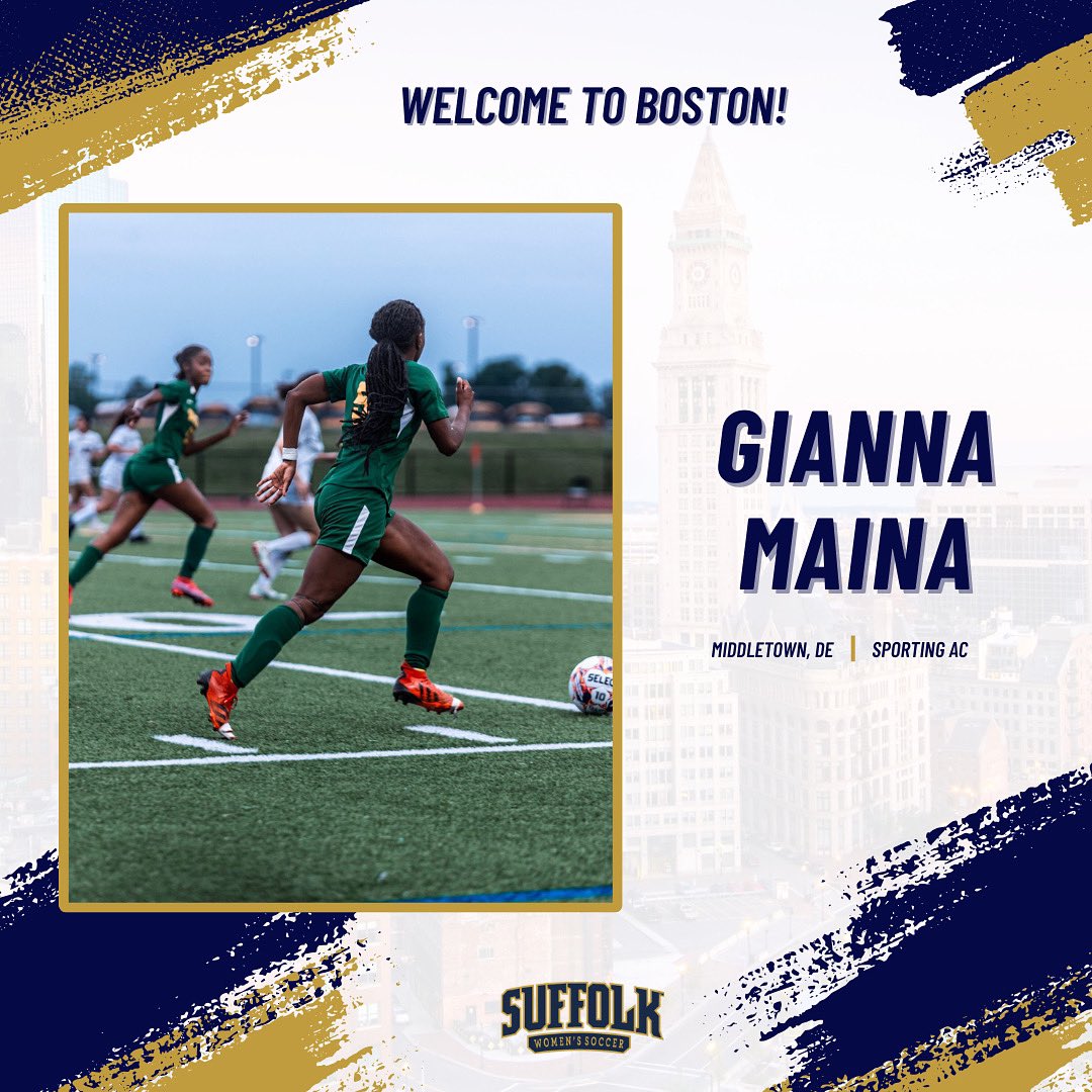 Welcome Gianna! 
—
Gianna is the sixth addition to our 2024 class! A native of Middletown, DE, Gianna is versatile midfielders/wing  coming to us from @sportingathleticclub Welcome to Boston!
 #suffolk | #ncaad3 | #boston