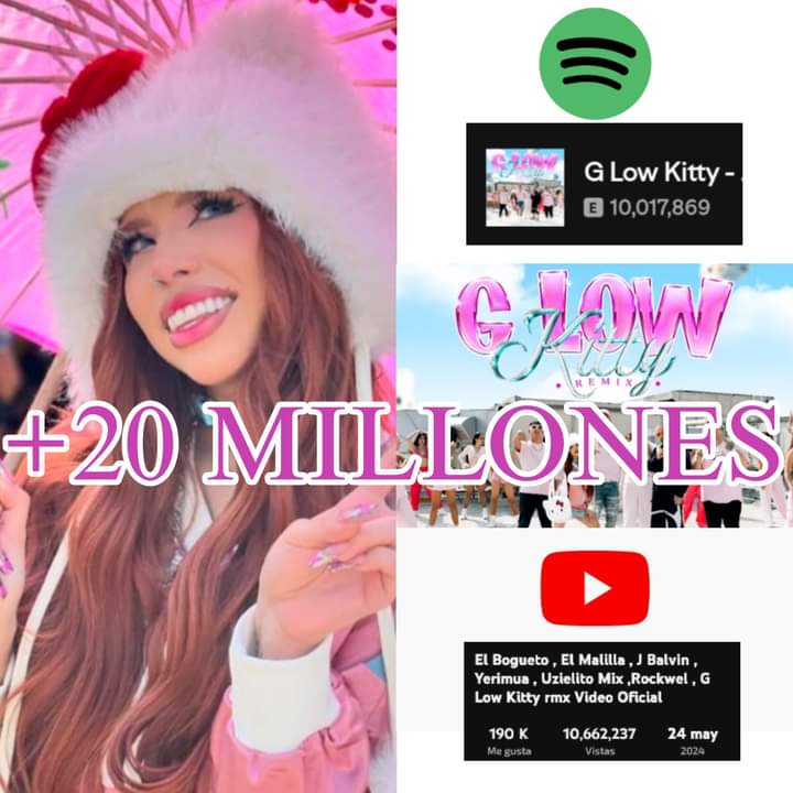 Fans_Bratz_J's tweet photo. A solo 2 meses desde su lanzamiento, 
"G LOW KITTY RMX" de @yerimua, #elbogueto  #jvalbin , #elmalilla y #UzielitoMix,  SUPERA los 10 MILLONES de streams en #spotify y otros 10 en su video oficial de #youtube. 

Poco más de 20 MILLONES en conjunto❤️. https://t.co/MH7jRjOEai