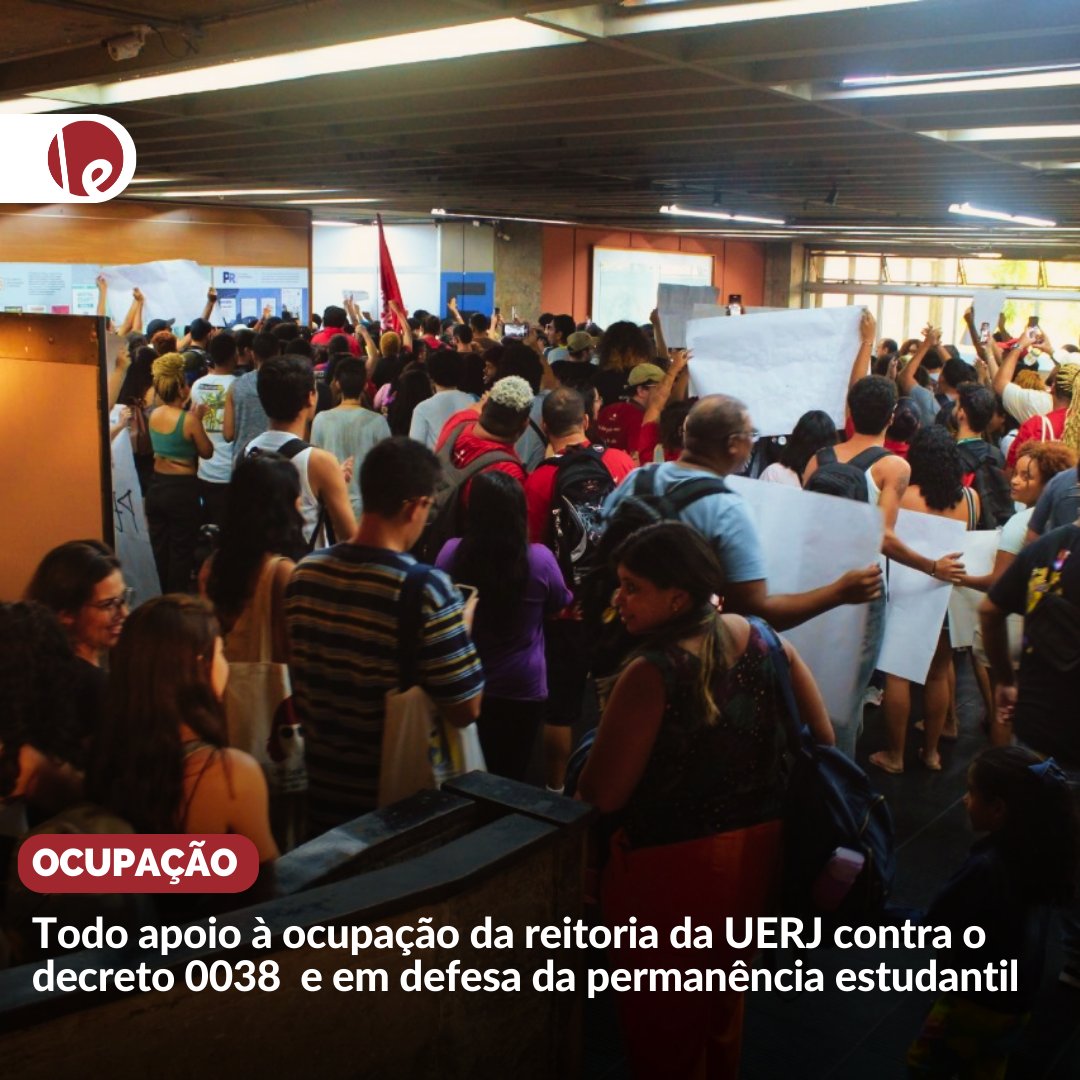 EsquerdaDiario's tweet photo. 🧵 Desde ontem, 26, à tarde es estudantes da UERJ ocupam a reitoria protestando contra o violento decreto AEDA 0038 que destrói a permanência estudantil trucidando auxílios e bolsas. É urgente que todo movimento estudantil, suas entidades como centros acadêmicos, https://t.co/1Q8qXetokH