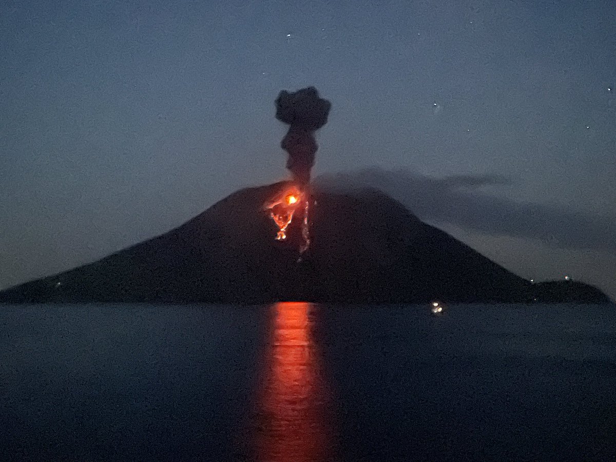 Stromboli volcano erupting while we cruised the Mediterranean on board <a href="/HALcruises/">Holland America Line</a>