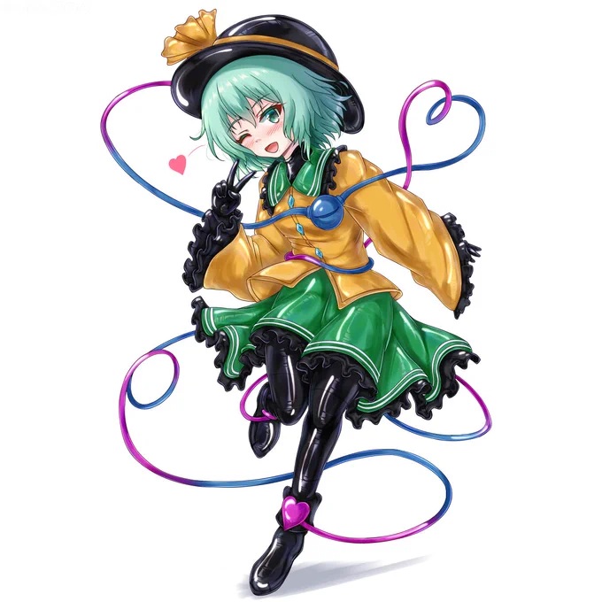 【FANBOX】ラバーこいしのPSD上げました。ラバースーツの色差分(黒/赤/青/緑/黄)に加えて(試作/全部赤)が入ってます。 