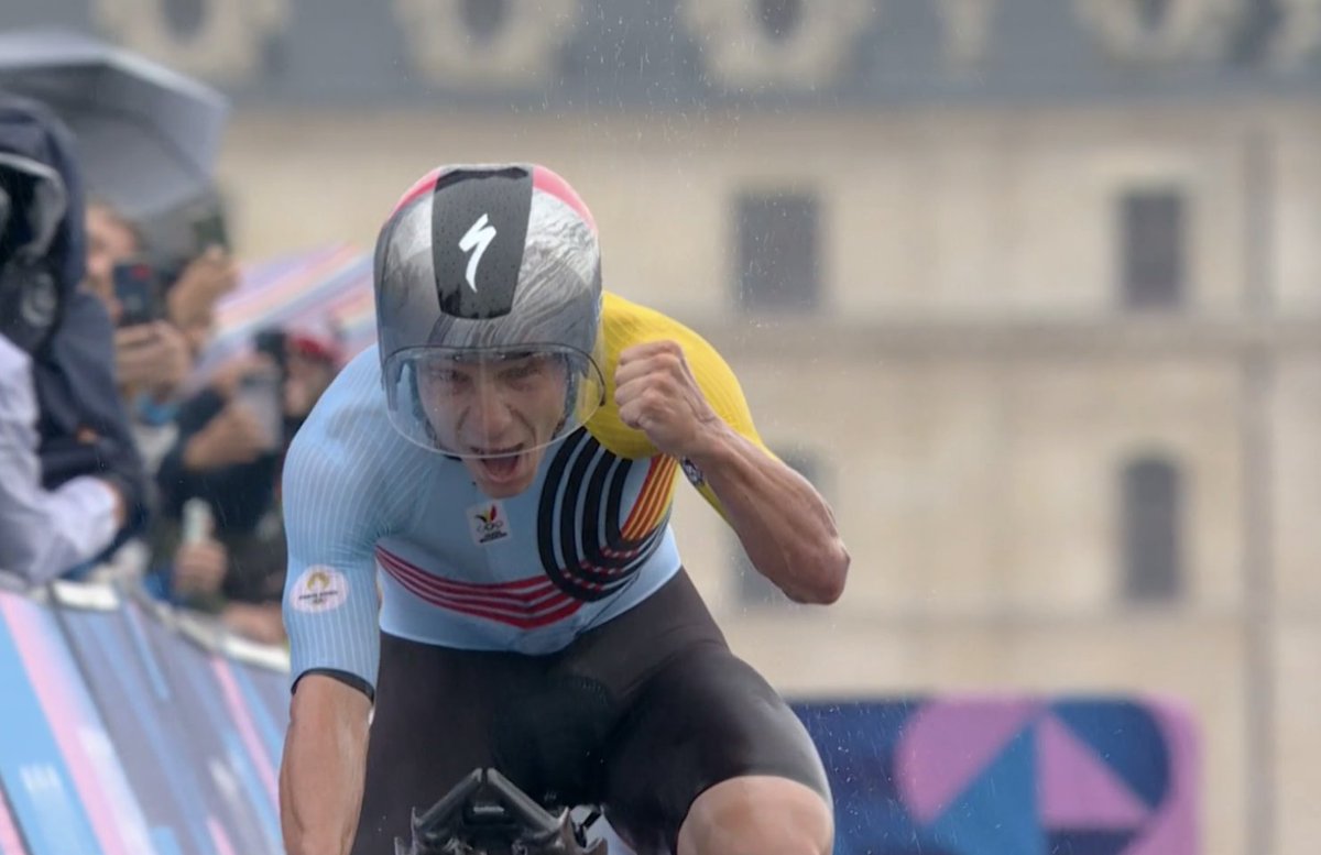 REMCO EVENEPOEL OLYMPIC CHAMPION in the Time Trial 

Remco Becomes: 

First ever Belgian to do so 
First World Champion to win since Miguel Indurain 1996

#OlympicGamesParis2024 #Olympics2024Paris #cycling