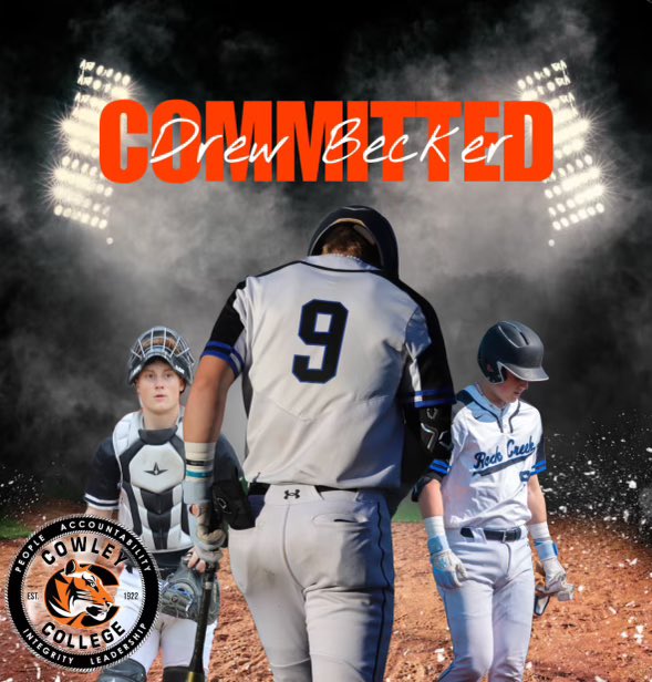 Drew Becker (@offixialdb13) on Twitter photo Excited to announce the next chapter in my baseball career as I will be committing to <a href="/CowleyBaseball/">Cowley Baseball</a>. I’d like to think all of my coaches, teammates, and friends for helping me reach this decision. Go tigers! <a href="/CamienScott/">Scott Camien</a> <a href="/BrockBuckingham/">Brock Buckingham</a> Excited to announce the next chapter in my baseball career as I will be committing to <a href="/CowleyBaseball/">Cowley Baseball</a>. I’d like to think all of my coaches, teammates, and friends for helping me reach this decision. Go tigers! <a href="/CamienScott/">Scott Camien</a> <a href="/BrockBuckingham/">Brock Buckingham</a>