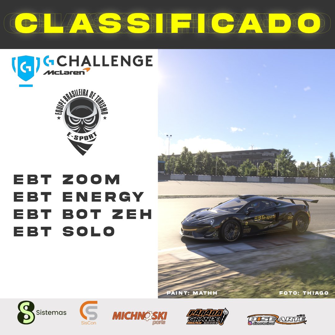 EBT E-Sports (@ebtesports) on Twitter photo Parabéns aos pilotos pela classificação no <a href="/LogitechG/">Logitech G</a>! 🔥
<a href="/Phelipe_ZooM/">Phelipe 'ZooM'</a>
<a href="/Renan_Energy/">Renan Negrini</a>
EBT BotZeh
<a href="/The_Soloking76/">Luis Felipe de Melo</a>
Painter: EBT Math
Photo: <a href="/thiagoebt/">Thiagomotorsport_</a> Parabéns aos pilotos pela classificação no <a href="/LogitechG/">Logitech G</a>! 🔥
<a href="/Phelipe_ZooM/">Phelipe 'ZooM'</a>
<a href="/Renan_Energy/">Renan Negrini</a>
EBT BotZeh
<a href="/The_Soloking76/">Luis Felipe de Melo</a>
Painter: EBT Math
Photo: <a href="/thiagoebt/">Thiagomotorsport_</a>