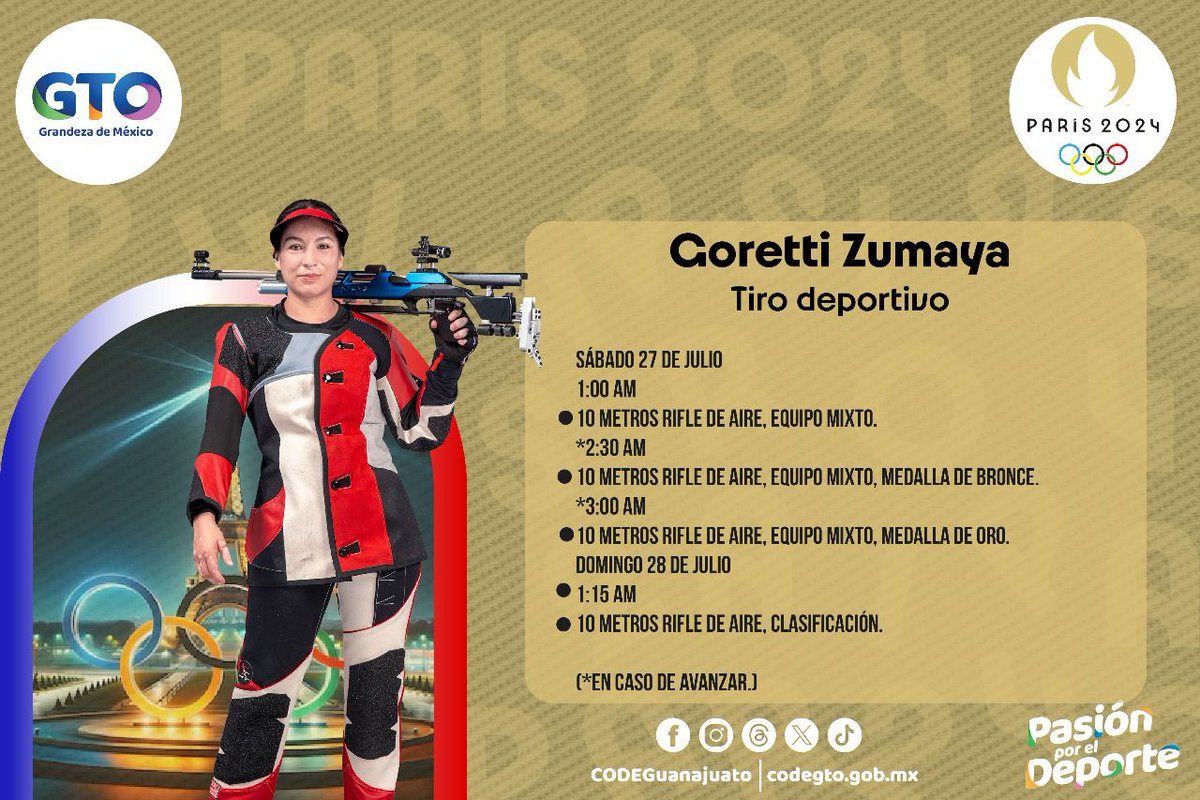 gobgente's tweet photo. 📅 Te invitamos a revisar el calendario de participación de las y los guanajuatenses que nos representan en esta justa olímpica. ¡No te pierdas ningún momento de emoción! 🇲🇽💪#OrgulloGTO #París2024 https://t.co/FaWMNlOau7