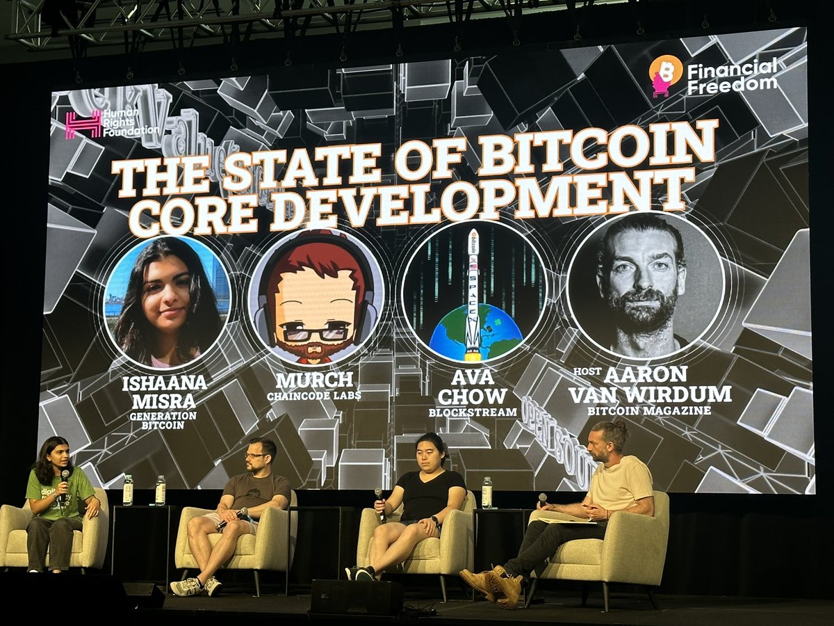 Generation Bitcoin (@genbitcoiners) on Twitter photo Happening now π’
<a href="/IshaanaMisra/">Ishaana Misra</a> on the open source stage at the <a href="/TheBitcoinConf/">The Bitcoin Conference</a> speaking on bitcoin core development Happening now π’
<a href="/IshaanaMisra/">Ishaana Misra</a> on the open source stage at the <a href="/TheBitcoinConf/">The Bitcoin Conference</a> speaking on bitcoin core development