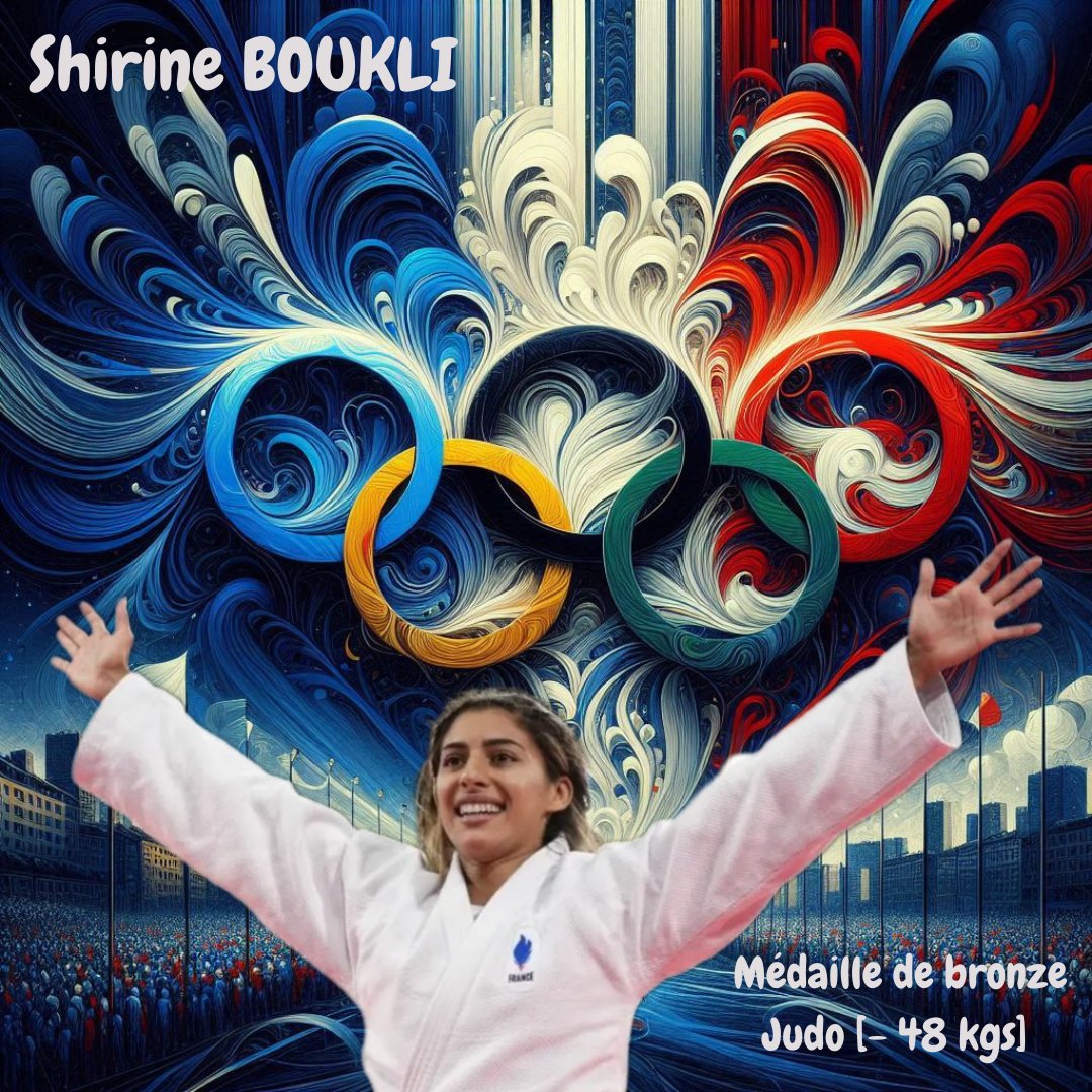 arnoc1979's tweet photo. Première médaille française !!!! Le bronze pour Shirine BOUKLI 🥉👏
#Paris2024 #ParisOlympics2024 #jeuxolympiqueparis2024 #JeuxOlympiques #JO2024
👋 @francejudo @FranceOlympique https://t.co/QdBHAp2KMR