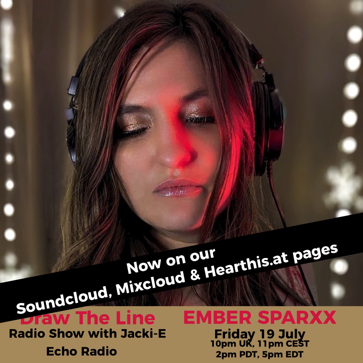 The latest <a href="/DTLRadioShow/">Draw the Line Radio Show</a> #318 with <a href="/jackiepalmer/">Jacki-E</a> is now on Soundcloud
soundcloud.com/jackiepalmer/3…
Guest mix 2nd hr Ember Sparxx
In my mix 1st hr <a href="/avisic/">Avi Sic (Ah Vee Sick)</a>  <a href="/carolseubert/">carol seubert</a>  <a href="/JulietSikora/">Juliet Sikora</a> <a href="/CallieReiff/">Callie Reiff</a>  <a href="/MelanieRibbe/">Melanie Ribbe</a>  <a href="/kellileighuk/">Kelli-Leigh</a> <a href="/melissabrooks/">melissa brooks</a> <a href="/SonyVibe/">SonyVibeWaves</a> <a href="/ladybeeofficial/">LADY BEE</a> <a href="/LisSarroca/">Lis Sarroca</a>