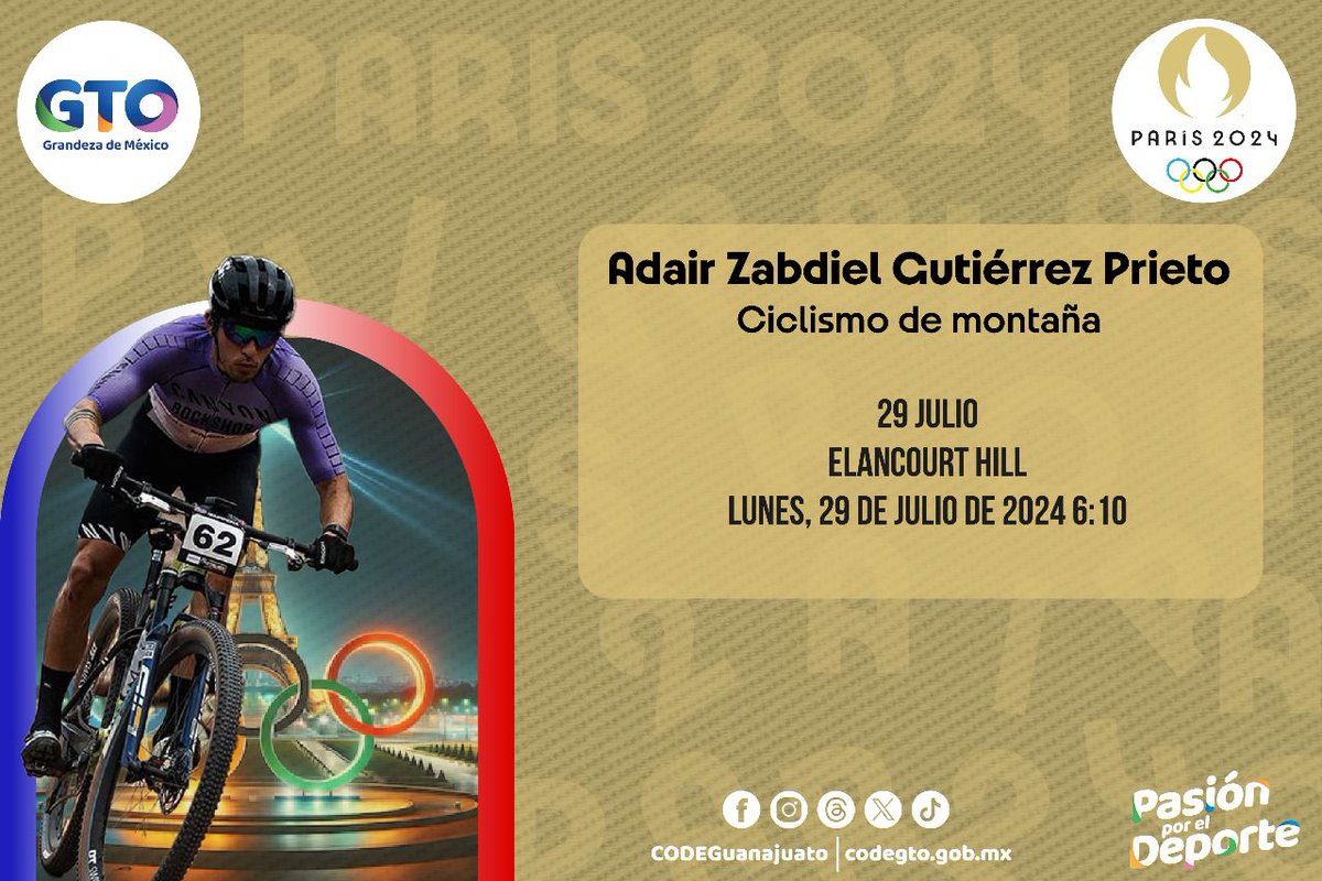 gobgente's tweet photo. ¡Vamos Guanajuato, Vamos México! 🇲🇽¡Demostremos al mundo de qué estamos hechos! 🚀👏 #OrgulloGTO #Paris2024 https://t.co/XbNBamyLZx