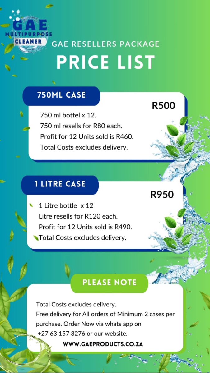 The first 5 people to DM me get 6 free bottles to establish a market in their area