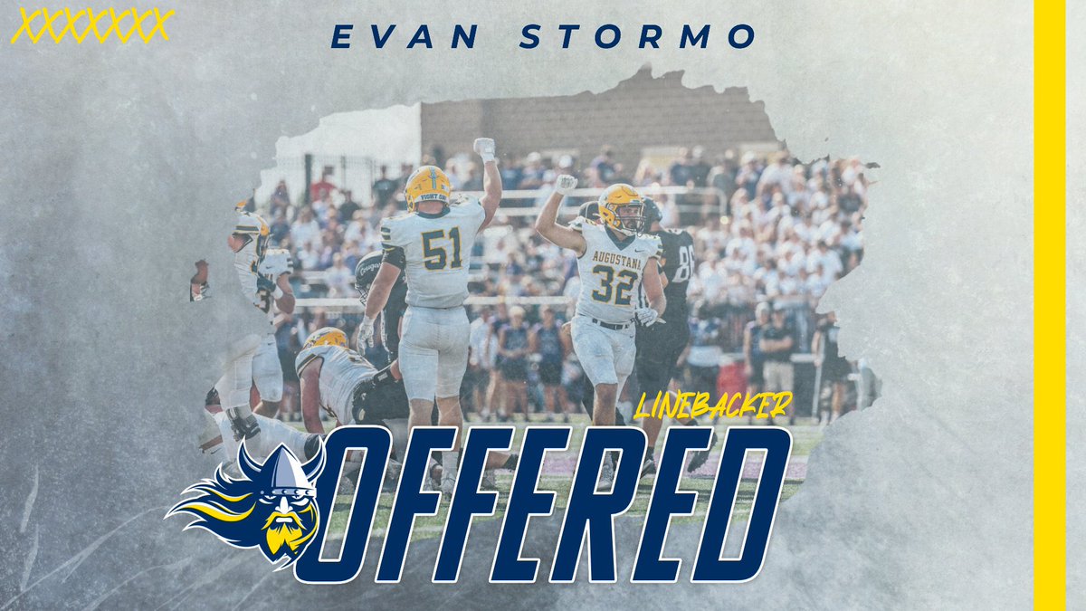 Evan (@evan_stormo) on Twitter photo After a talk with <a href="/coachscholten/">Kelly Scholten</a> Iām excited to announce I have received an offer from <a href="/AugieFB/">Augustana Football</a> After a talk with <a href="/coachscholten/">Kelly Scholten</a> Iām excited to announce I have received an offer from <a href="/AugieFB/">Augustana Football</a>