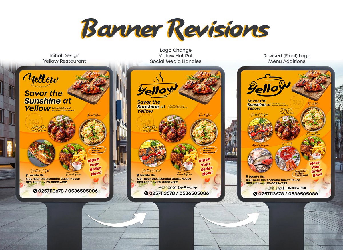 nelsonkwecu's tweet photo. We share our journey as we grow. 

Recently, I designed a logo and banner for Yellow Hot Pot, a new food company specializing in continental and local dishes.
---
Drop a like and comment as well. Enjoy! https://t.co/5n328CuyxK