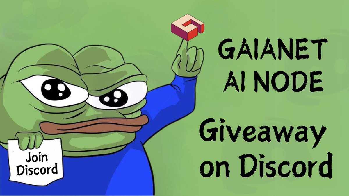 mintairxyz's tweet photo. DISCORD GIVEAWAY🎁

We have a GaiaNet AI Network Node Giveaway going on our Discord's Giveaway Channel.

Join Now -> https://t.co/lPACKcGUHm
