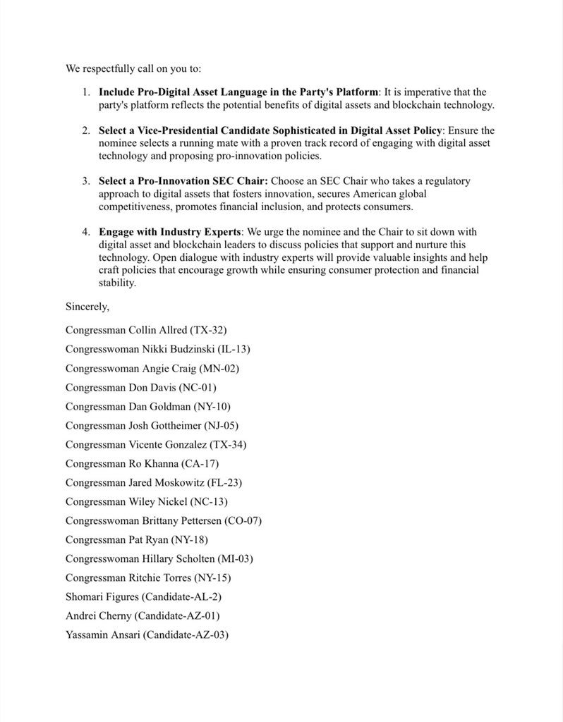 BREAKING: 🇺🇸 Democrats wrote to the DNC asking to shift away from the anti-#Bitcoin stance, responding to Trump speaking at the Bitcoin conference.