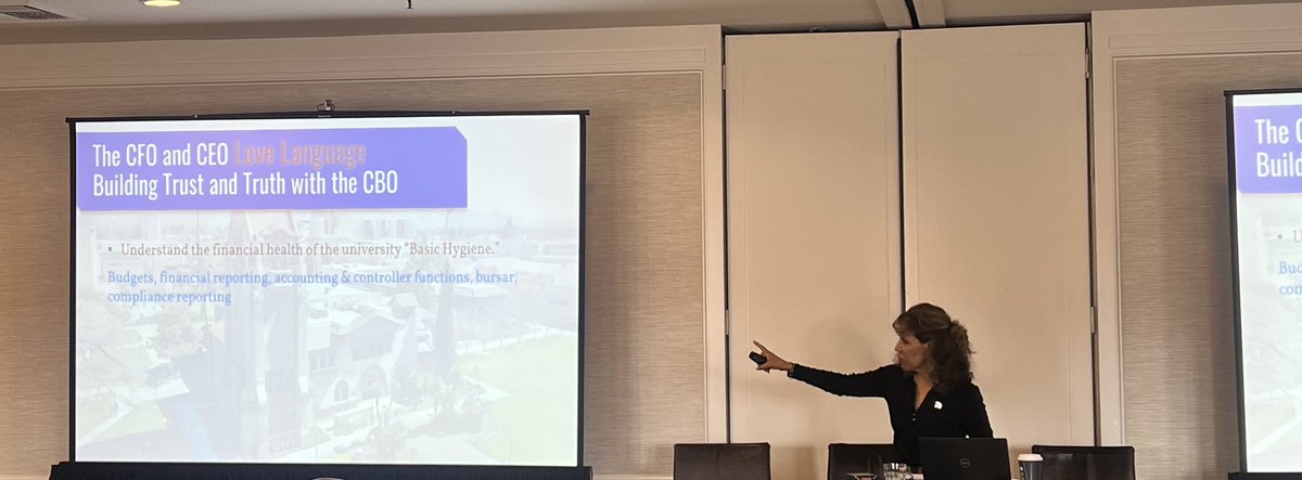 .<a href="/AASCU/">AASCU</a> New Presidents Academy guest faculty and former AASCU board chair <a href="/sjsuprezmatson/">Dr. Cynthia Teniente-Matson</a> leading a powerful session titled, The CFO and CEO Love Language. #highered <a href="/SJSU/">San José State University</a>