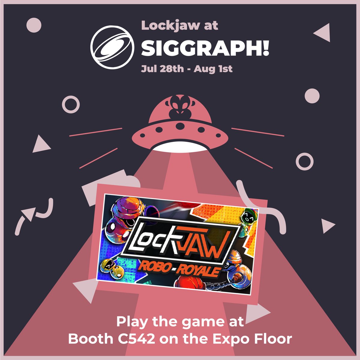 Abducted Monkeys (@abduct3dmonkeys) on Twitter photo Hey, you like robots? Want a chance to play Lockjaw: Robo-Royale before release?
Be the ultimate sigma at <a href="/siggraph/">ACM SIGGRAPH</a>
Battle your bots on the Expo Floor at Booth C542!
#IndieGame #GameDev #IndieGameDev #VideoGames #gaming Hey, you like robots? Want a chance to play Lockjaw: Robo-Royale before release?
Be the ultimate sigma at <a href="/siggraph/">ACM SIGGRAPH</a>
Battle your bots on the Expo Floor at Booth C542!
#IndieGame #GameDev #IndieGameDev #VideoGames #gaming